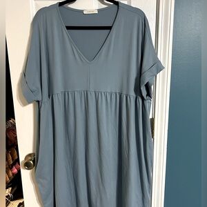 Entro Blue Midi Casual Dress
